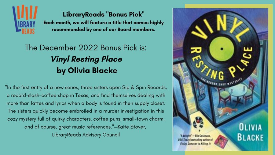 Vinyl Resting Place is a Library Reads bonus pick for December